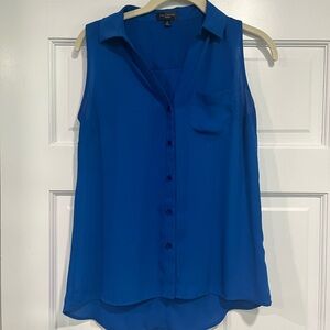 The Limited Blue Sleeveless Button Down Blouse